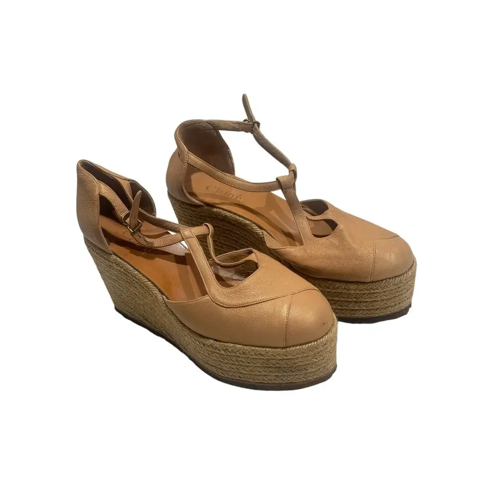Chloe leather wedge heels size 38 euro - Picture 8 of 8